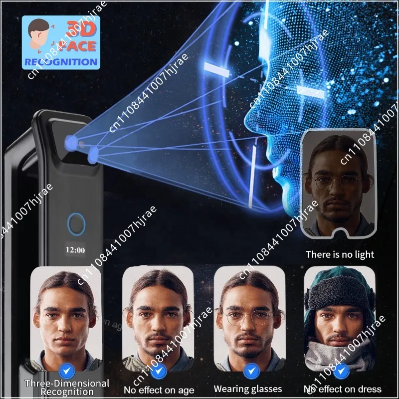 3D Facial Recognition Fingerpr - Smart Home Door Lock ulasan dan harga