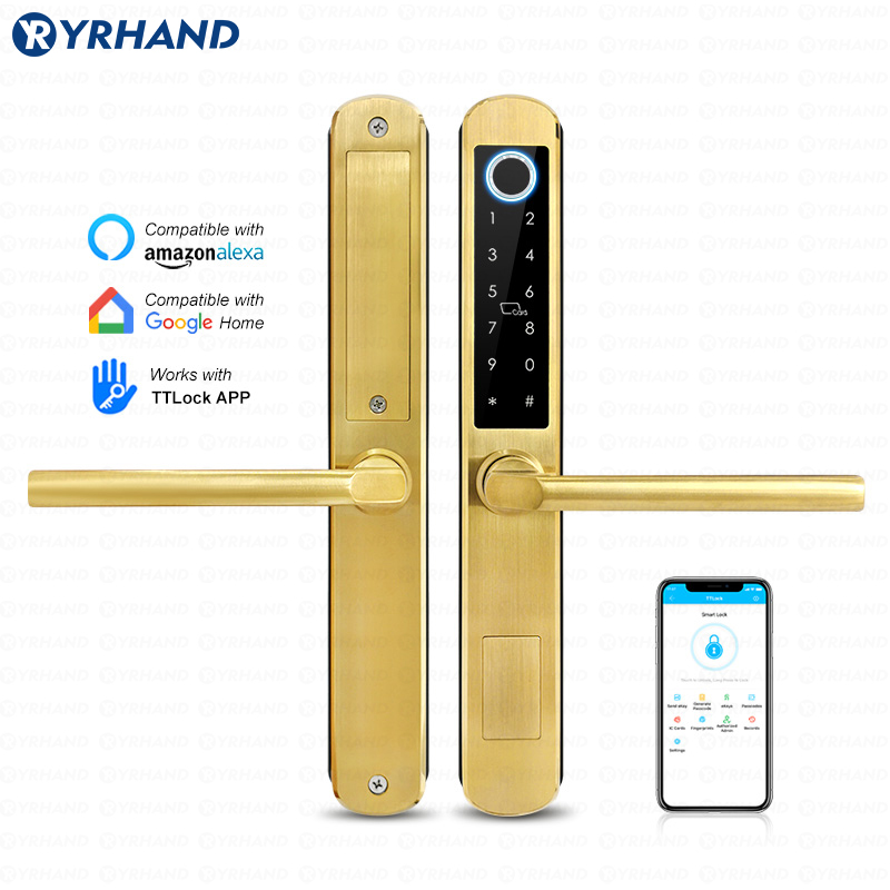 IP66 Gold Stainless Steel Slid - Smart Home Door Lock ulasan dan harga