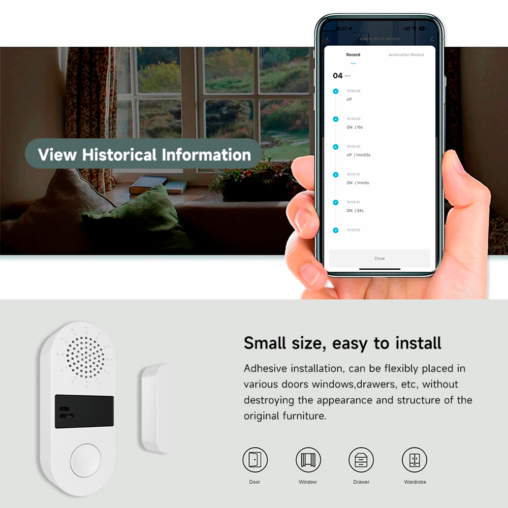 Tuya Zigbee Wireless Door Wind - Wireless Door Sensor ulasan dan harga
